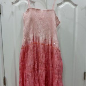 Pink Apple EUC Pink Beaded Ombre Cami Sundress